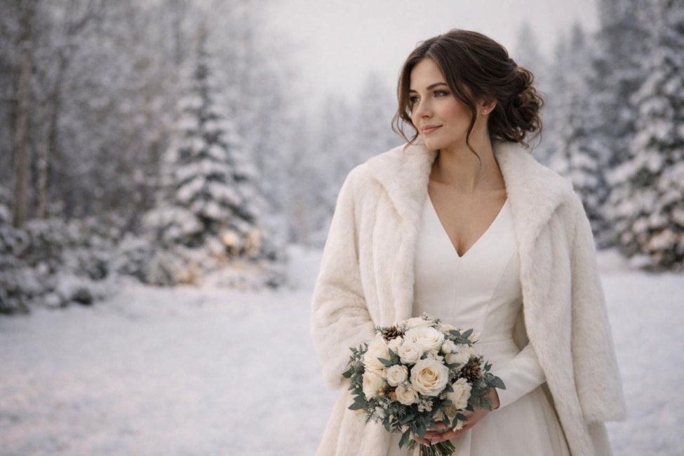 образ невесты зимой