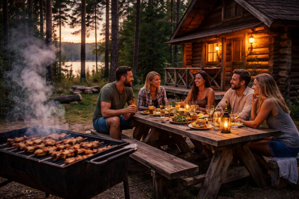 отдых компании на турбазе